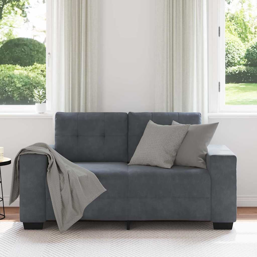 Vidaxl loveseat bank 160x77x82 cm fluweel donkergrijs