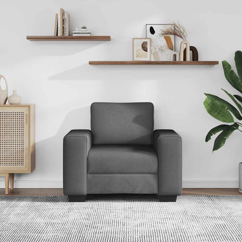 Vidaxl fauteuil 100x77x82 cm stof donkergrijs