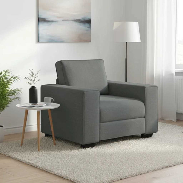 Vidaxl fauteuil 100x77x82 cm stof donkergrijs
