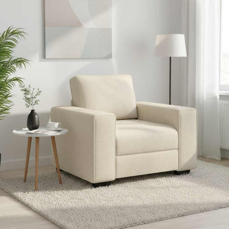 Vidaxl sofa stoel beige 100 cm linnenmix stoffen