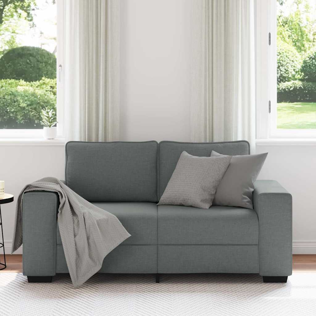 Vidaxl 2-zitsbank 160x77x82 cm stof donkergrijs