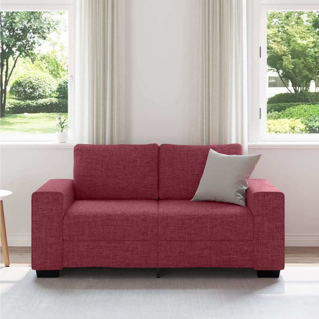 Vidaxl 2-zitsbank wijnrood 160x77x82 cm stof
