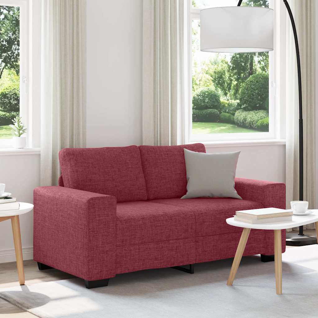 Vidaxl 2-zitsbank wijnrood 160x77x82 cm stof