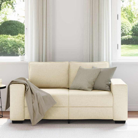 Vidaxl 2-zitsbank crème 160x77x82 cm stof