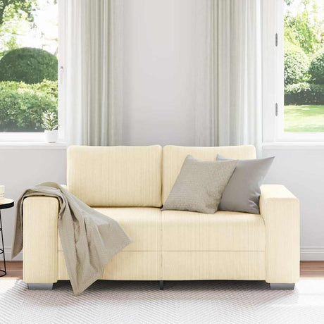 Vidaxl loveseat sofa crème 160x77x82 cm corduroy stof