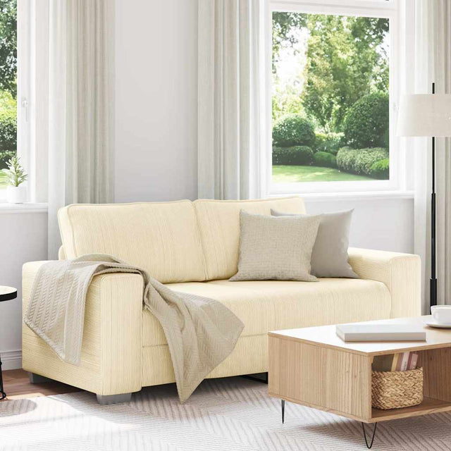 Vidaxl loveseat sofa crème 180x77x82 cm corduroy stof