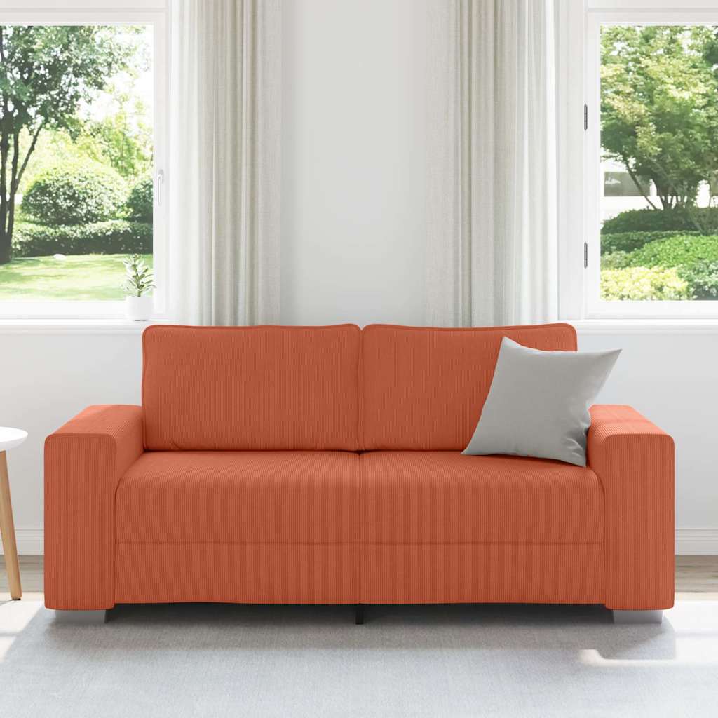 Vidaxl loveseat sofa rood oranje 180x77x82 cm corduroy stof