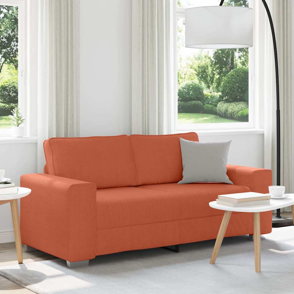 Vidaxl loveseat sofa rood oranje 180x77x82 cm corduroy stof