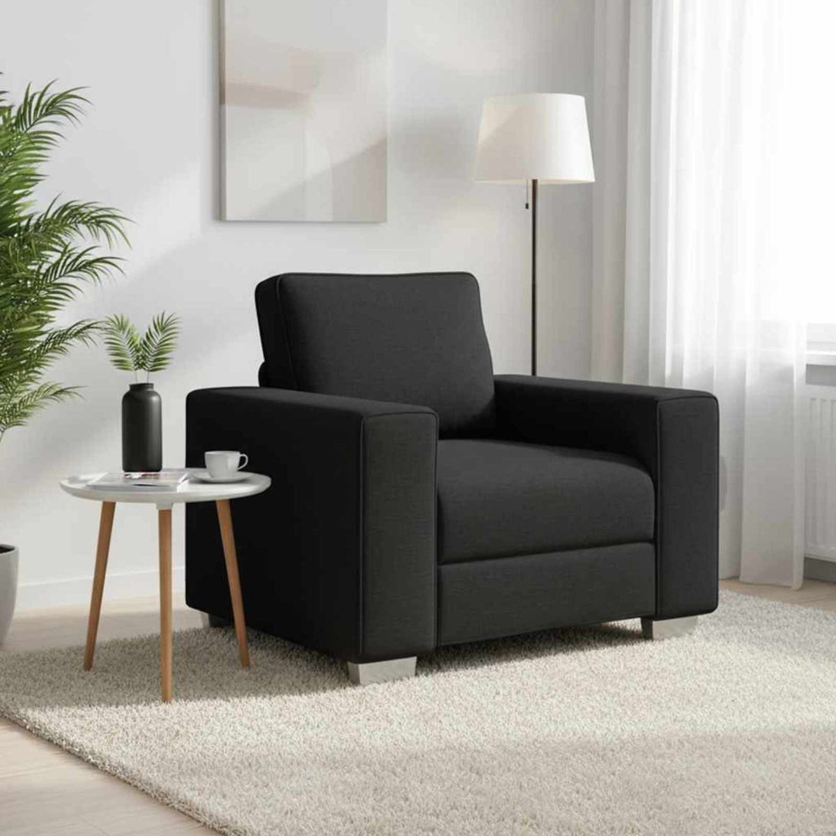 Vidaxl sofa stoel zwart 100 cm stof