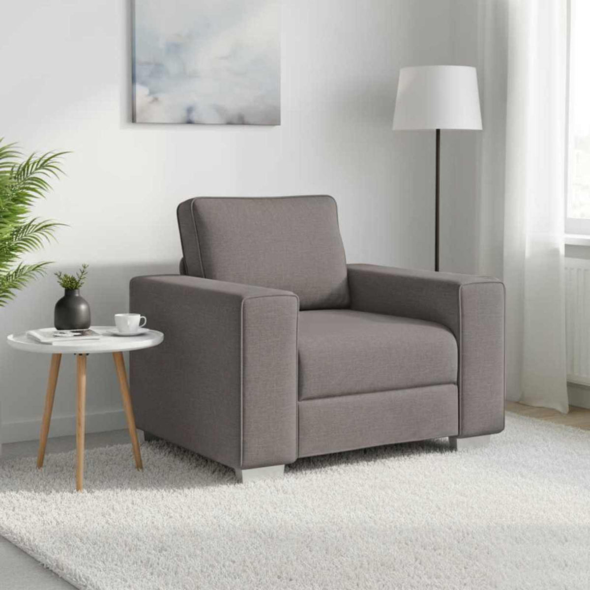 Vidaxl sofa stoel taupe 100 cm stof