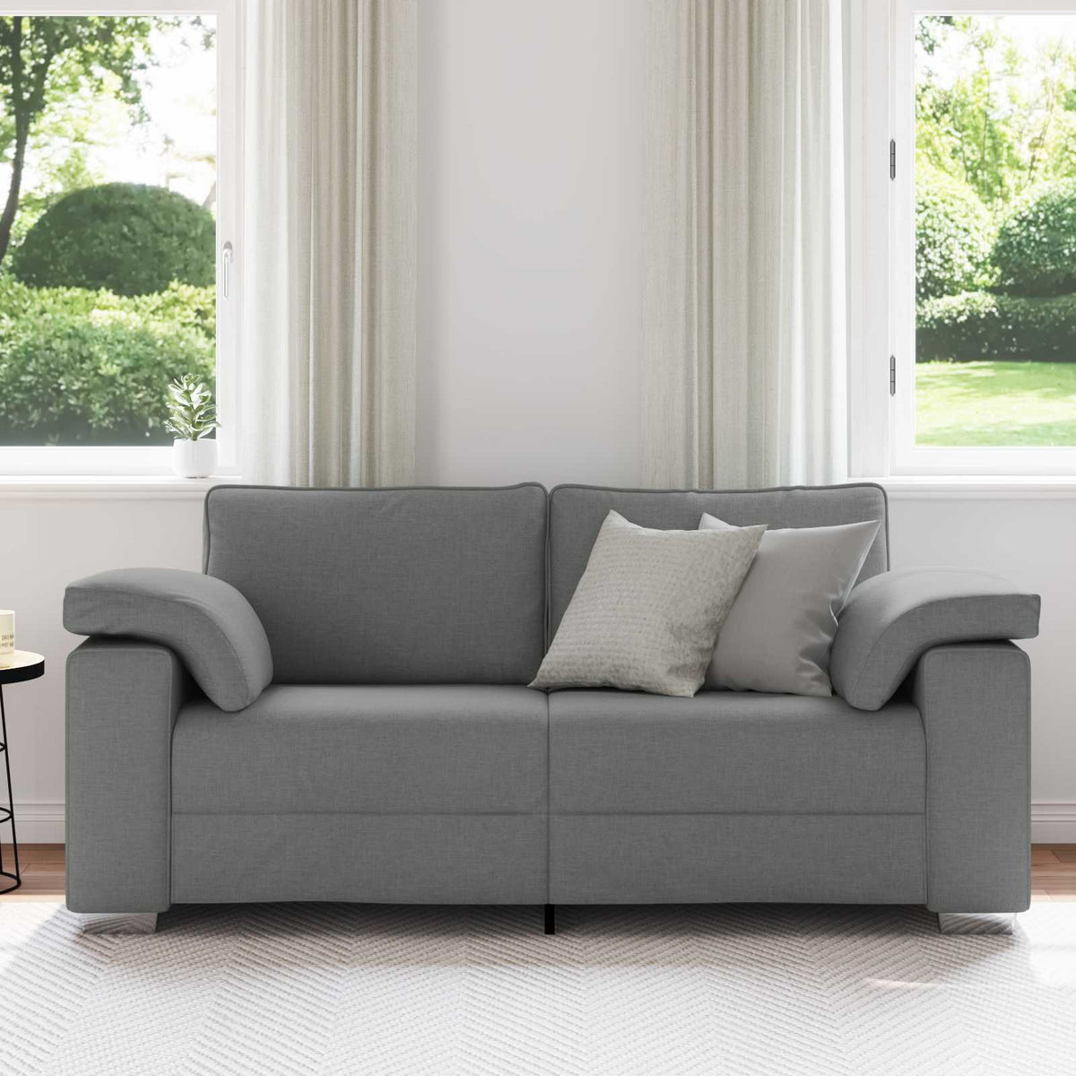 Vidaxl loveseat donkergrijs 180 cm stof