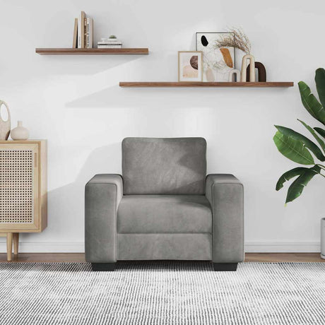 Vidaxl fauteuil 100x77x82 cm fluweel lichtgrijs