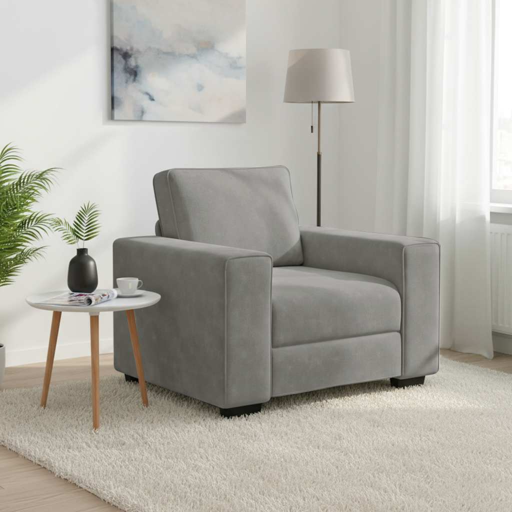 Vidaxl fauteuil 100x77x82 cm fluweel lichtgrijs