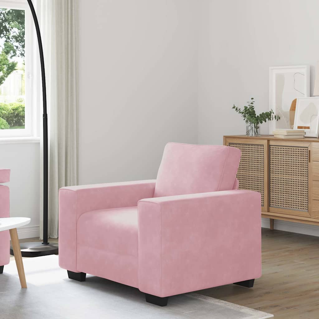 Vidaxl sofastoel roze 100x77x82 cm fluweel