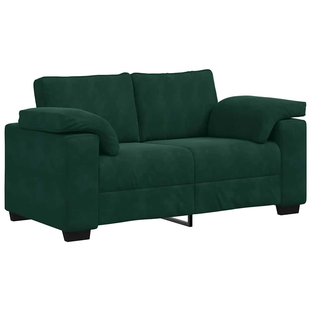 Vidaxl loveseat sofa donkergroen 160x77x82 cm fluweel