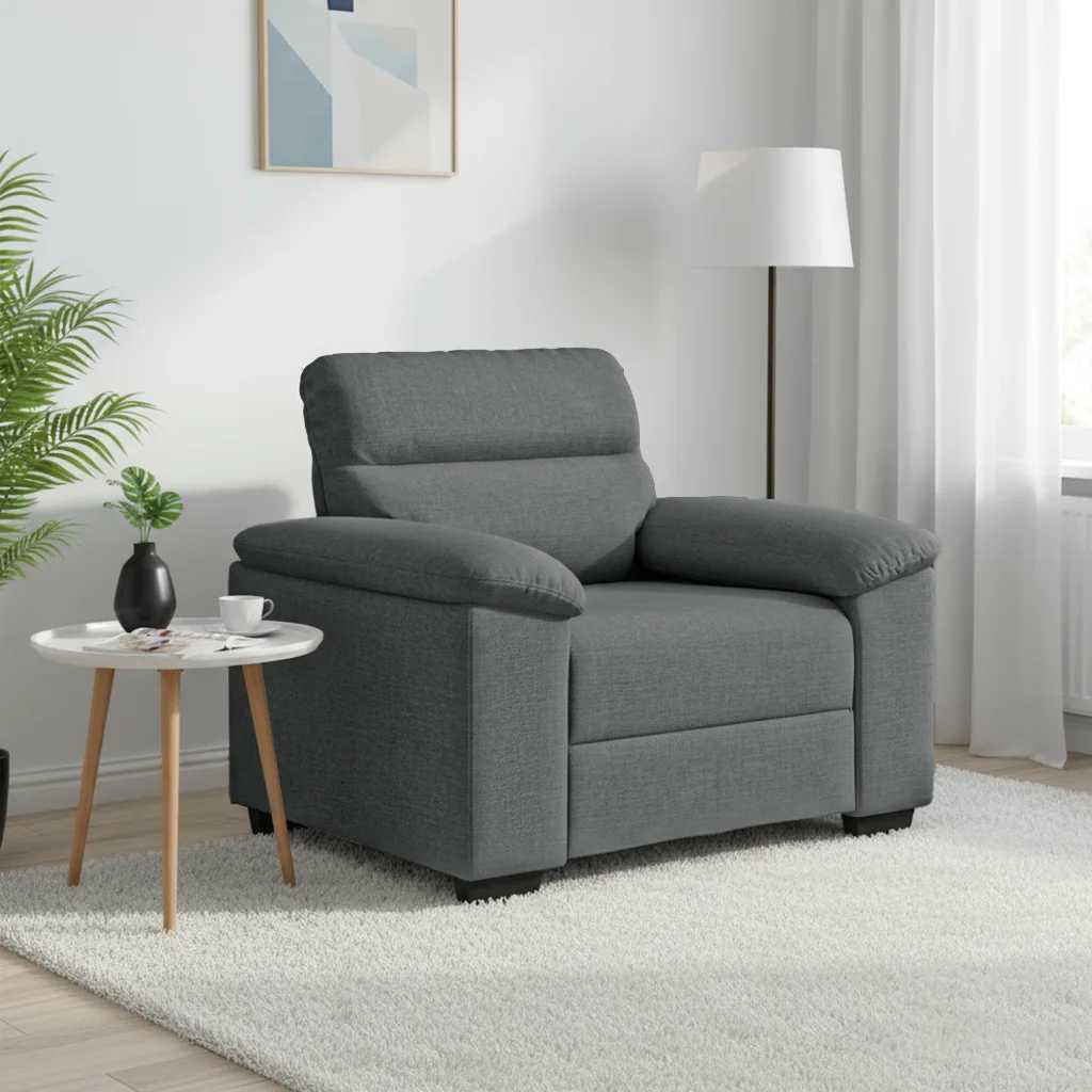 Vidaxl fauteuil 100x81x84 cm stof donkergrijs
