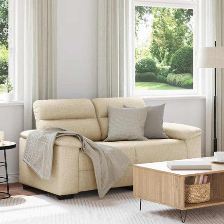 Vidaxl 2-zitsbank crème 160x81x84 cm stof