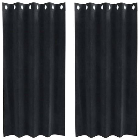 Vidaxl verduisterende gordijnen 2 pcs zwart 140 x 175 cm fluweel