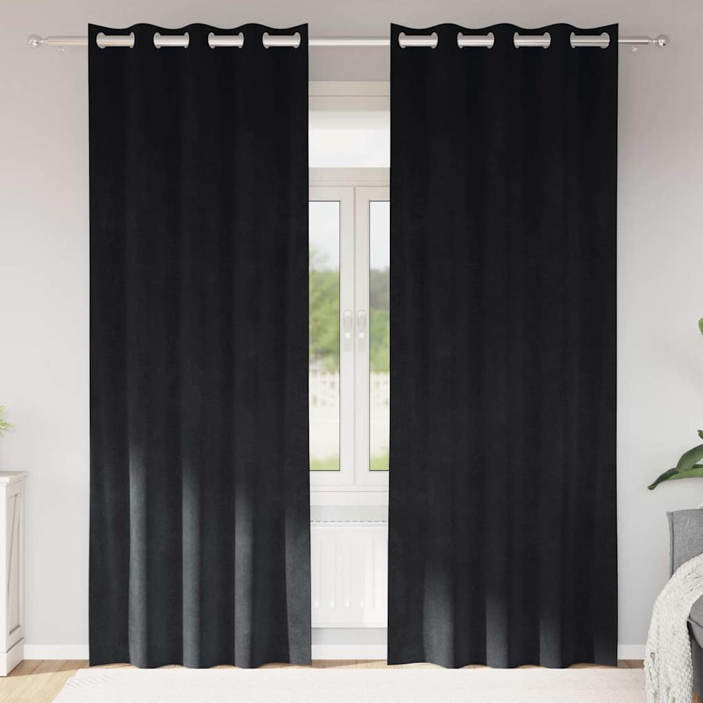 Vidaxl verduisterende gordijnen 2 pcs zwart 140 x 260 cm fluweel