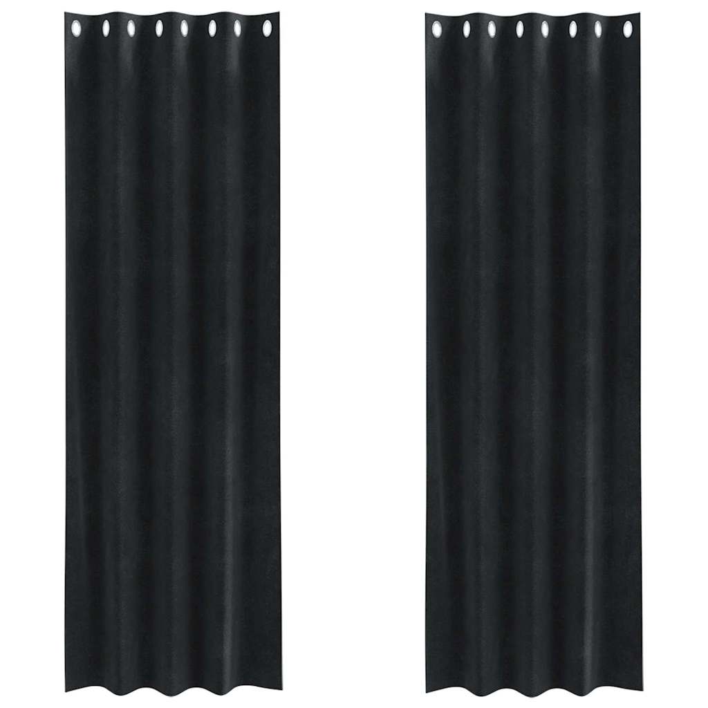 Vidaxl verduisterende gordijnen 2 pcs zwart 140 x 260 cm fluweel