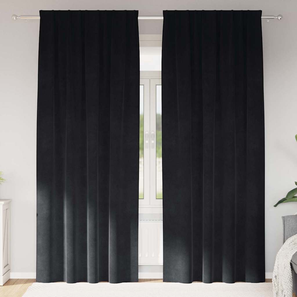 Vidaxl verduisterende gordijnen 2 pcs zwart 140 x 245 cm fluweel