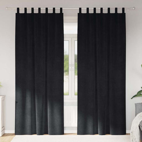 Vidaxl gordijnen 2 st zwart 140 x 245 cm fluweel