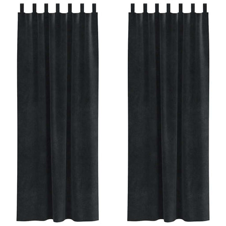 Vidaxl verduisterende gordijnen 2 pcs zwart 140 x 245 cm fluweel