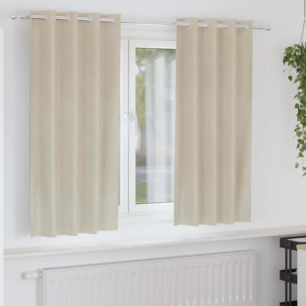 Vidaxl verduisterende gordijnen 2 pcs crème 140 x 175 cm fluweel