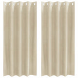 Vidaxl verduisterende gordijnen 2 pcs crème 140 x 175 cm fluweel