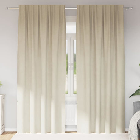 Vidaxl gordijnen 2 st crèmekleurig 140 x 245 cm fluweel