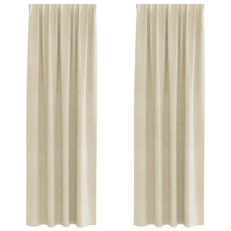 Vidaxl verduisterende gordijnen 2 pcs crème 140 x 260 cm fluweel