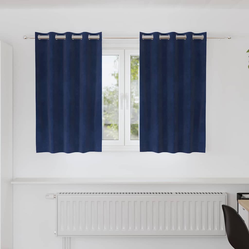 Vidaxl verduisterende gordijnen 2 pcs donkerblauw 140 x 140 cm fluweel