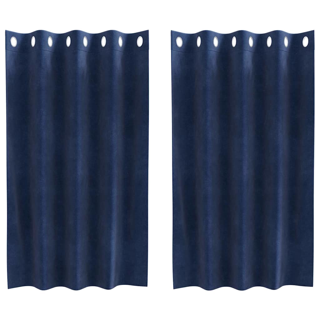 Vidaxl verduisterende gordijnen 2 pcs donkerblauw 140 x 140 cm fluweel