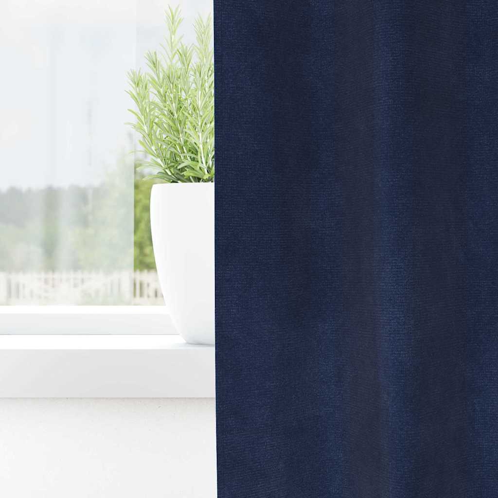 Vidaxl verduisterende gordijnen 2 pcs donkerblauw 140 x 140 cm fluweel