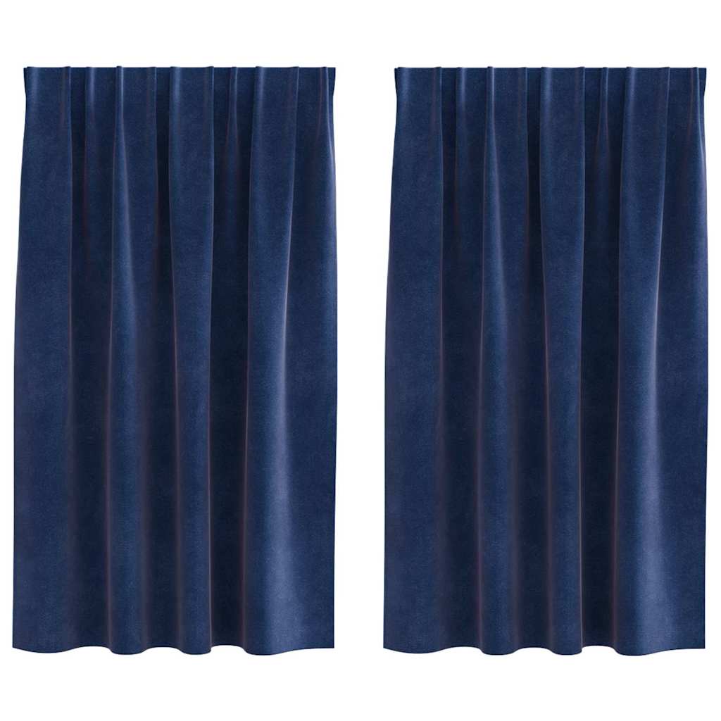 Vidaxl verduisterende gordijnen 2 pcs donkerblauw 140 x 140 cm fluweel