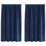 Vidaxl verduisterende gordijnen 2 pcs donkerblauw 140 x 140 cm fluweel