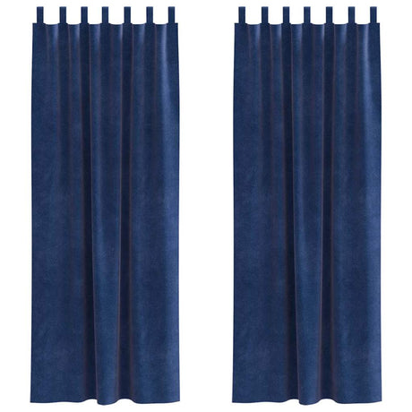 Vidaxl gordijnen 2 st donkerblauw 140 x 245 cm fluweel