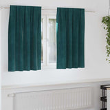 Vidaxl verduisterende gordijnen 2 pcs donkergroen 140 x 140 cm fluweel