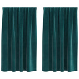 Vidaxl verduisterende gordijnen 2 pcs donkergroen 140 x 140 cm fluweel