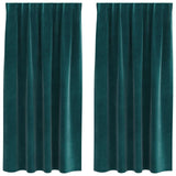 Vidaxl verduisterende gordijnen 2 pcs donkergroen 140 x 175 cm fluweel