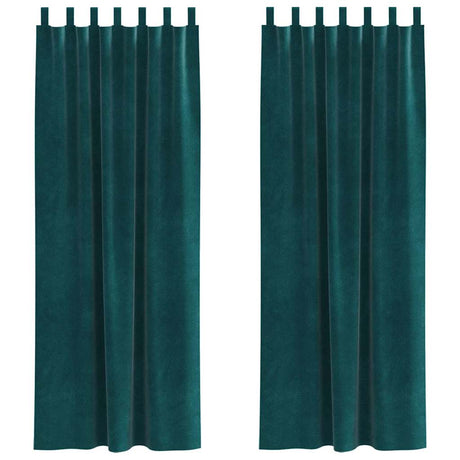 Vidaxl verduisterende gordijnen 2 pcs donkergroen 140 x 260 cm fluweel