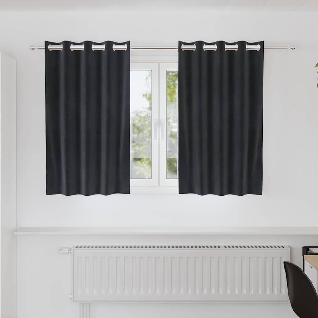 Vidaxl verduisterende gordijnen 2 pcs donkergrijs 140 x 140 cm fluweel