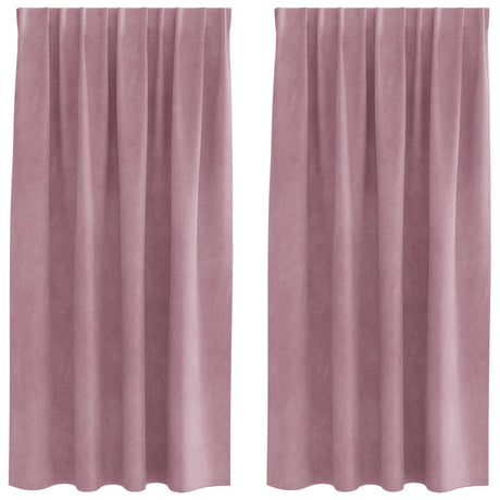 Vidaxl verduisterende gordijnen 2 pcs donkerroze 140 x 175 cm fluweel