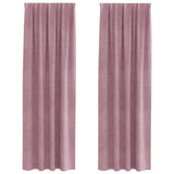 Vidaxl verduisterende gordijnen 2 pcs donkerroze 140 x 245 cm fluweel