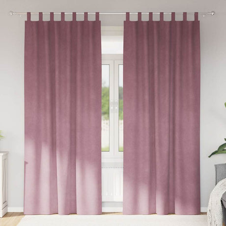 Vidaxl gordijnen 2 st donkerroze 140 x 245 cm fluweel