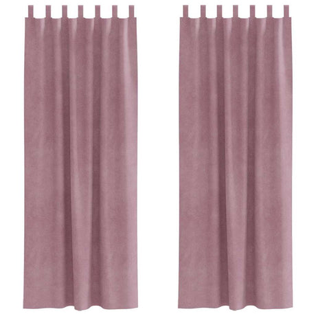 Vidaxl verduisterende gordijnen 2 pcs donkerroze 140 x 260 cm fluweel