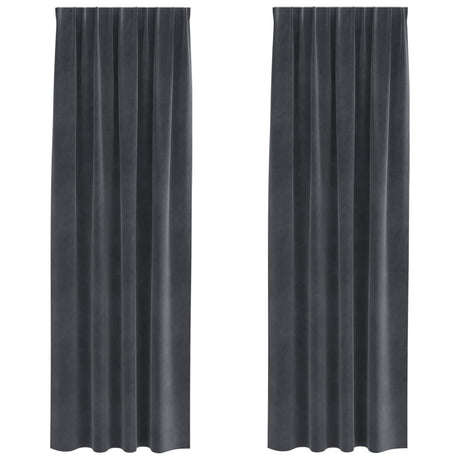 Vidaxl verduisterende gordijnen 2 pcs lichtgrijs 140 x 225 cm fluweel