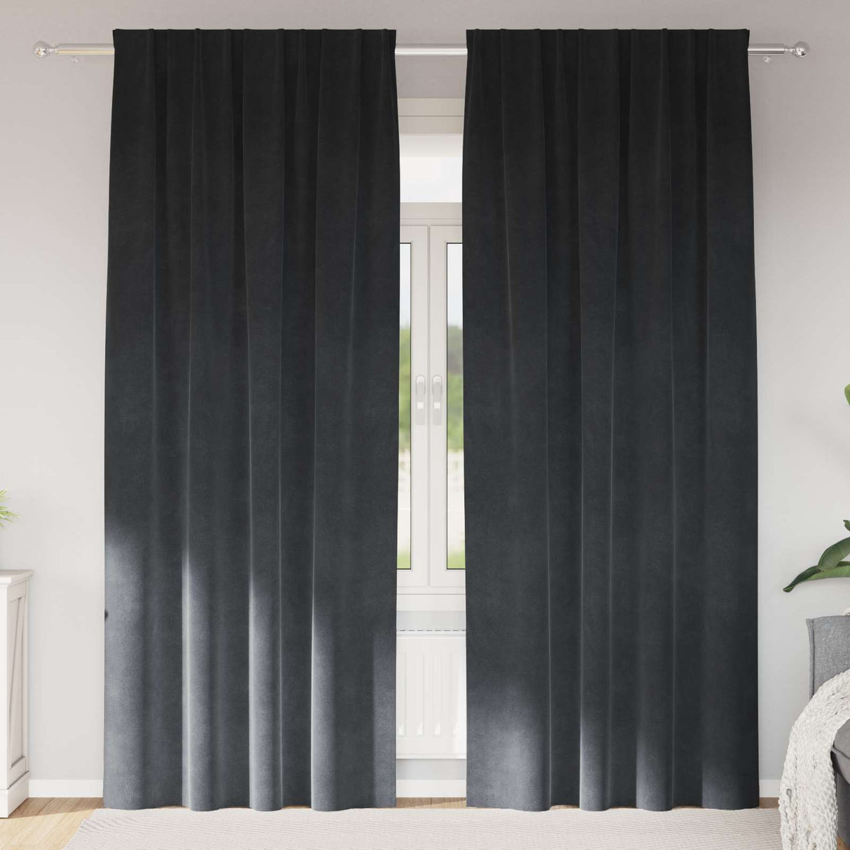 Vidaxl verduisterende gordijnen 2 pcs lichtgrijs 140 x 260 cm fluweel