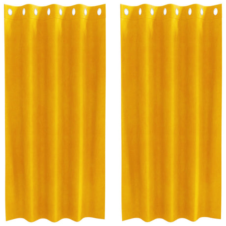 Vidaxl verduisterende gordijnen 2 pcs mosterdgeel 140 x 175 cm fluweel