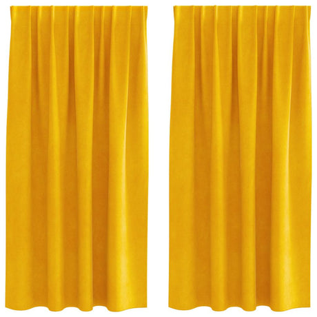 Vidaxl gordijnen 2 st mosterdgeel 140 x 175 cm fluweel